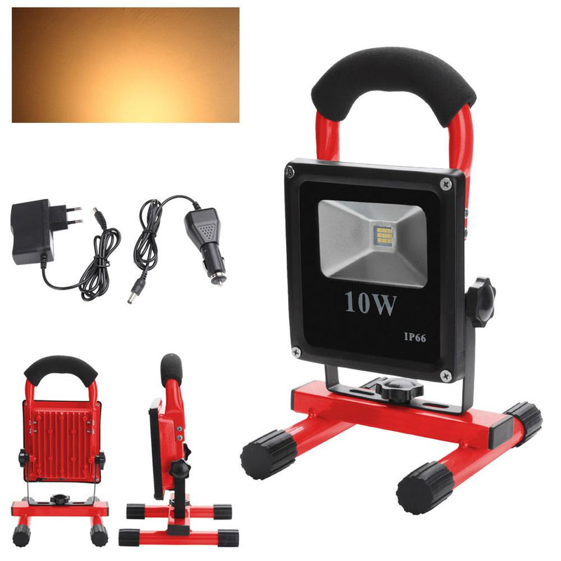 Wolketon Onlineshop Günstig Kaufen LED Akku Fluter Baustrahler Arbeitsleuchte Werkstattlampen Campinglaterne 10W Warmweiß(Rot)