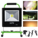 Wolketon Onlineshop Günstig Kaufen LED Fluter Akku Strahler Arbeitsscheinwerfer Werkstattlampen Handlampe 50W Warmweiß(Grün)