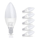 Wolketon Onlineshop Günstig Kaufen 4.5W LED Birnen Ersetzt 38W Halogenlampen C37 E14 Warmweiß 3000K 6er Pack