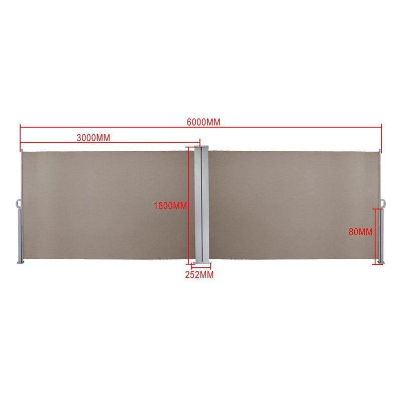 wolketon markise Wolketon Onlineshop Günstig Kaufen Seitenmarkise 160x600cm Braun Sonnenschutz Sichtschutz