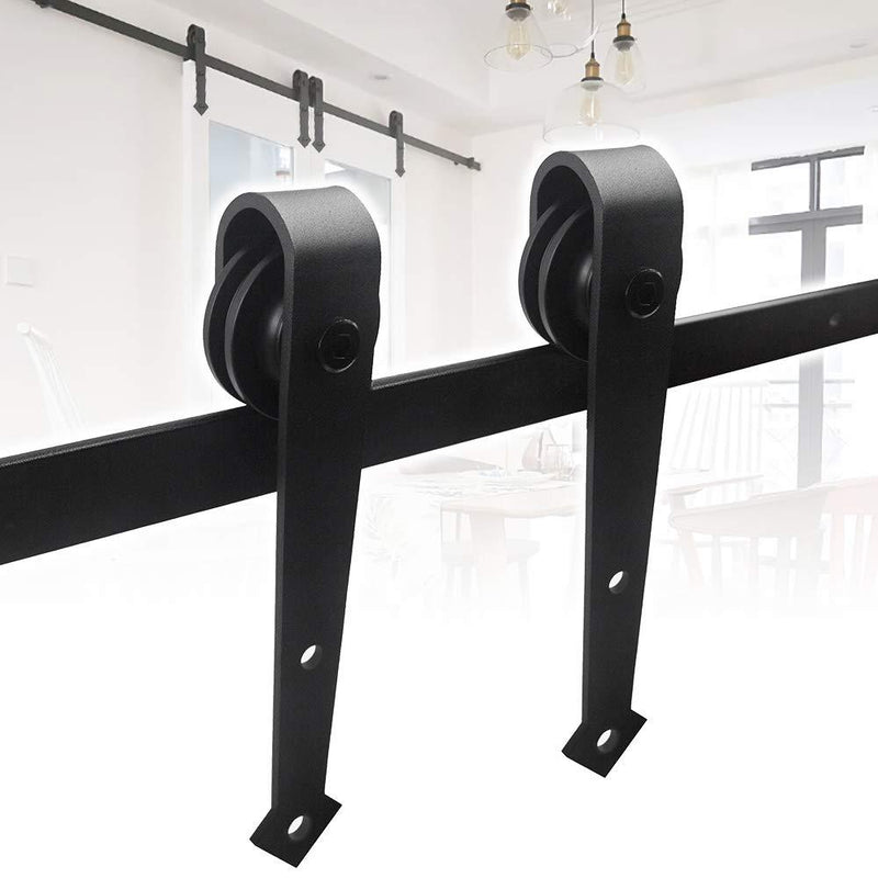 Wolketon Onlineshop Günstig Kaufen Schiebetürbeschlag set Schiebetürsystem Schiebetür Montageset inklusive Laufschiene (200CM, Pfeilförmig)