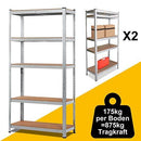 Wolketon Onlineshop Günstig Kaufen Regal Lagerregal 2 Stück 180 * 90 * 40cm bis 875 kg Traglast Verzinkt schwerlastregal mit 5 soliden Böden MDF