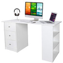 Wolketon Onlineshop Günstig Kaufen Schreibtisch Computertisch Bürotisch Arbeitstisch PC Tisch mit DREI Fächer und DREI Schubladen Weiß 120 x 49 x 72 cm