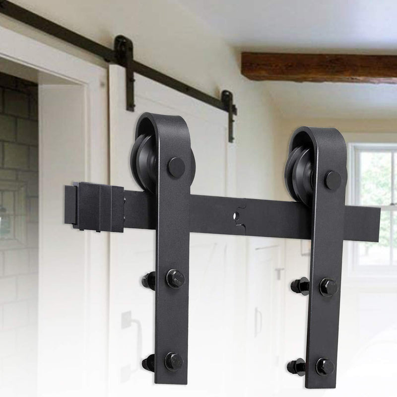 Wolketon Onlineshop Günstig Kaufen Schiebetürbeschlag set Schiebetürsystem Schiebetür Montageset inklusive Laufschiene (200CM, Rechteckig)