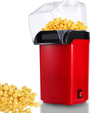 Wolketon Onlineshop Günstig Kaufen Popcornmaschine 1200W Popcornmaschine für Zuhause,Retro Popcorn Maker Heissluft Fettfrei Ölfrei abnehmbare obere Abdeckung l Retro Rot