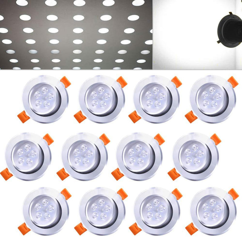 Wolketon Onlineshop Günstig Kaufen® 12X 5W LED Einbauleuchte Dimmbar Kaltweiß IP44 | Rund | Einbauspot | Deckenleuchten |