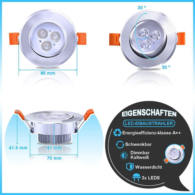 hengda-10x-3w-dimmbar-kaltweiß-einbaustrahler-deckenstrahler