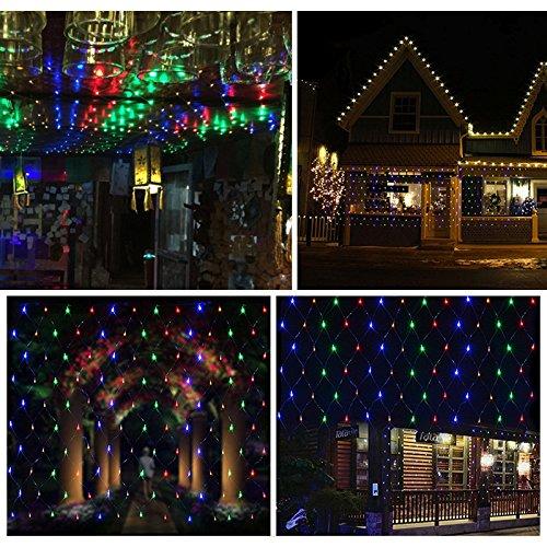 Wolketon Onlineshop Günstig Kaufen 3 * 2M LED Lichternetz Lichterkette mit 204 LEDs Weihnachten mit Steuerbox Netz-ineinander greifen