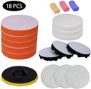 Wolketon Onlineshop Günstig Kaufen 18 Stück Auto Polierschwamm, Polierpad Set 6 Inch Polierteller aus Schwamm und Wolle Polieraufsatz Bohrmaschineb Polierset