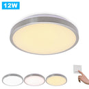 12W Vernickelt Runde LED Deckenleuchte (Weiß/Warmweiß/Farbwechsel)