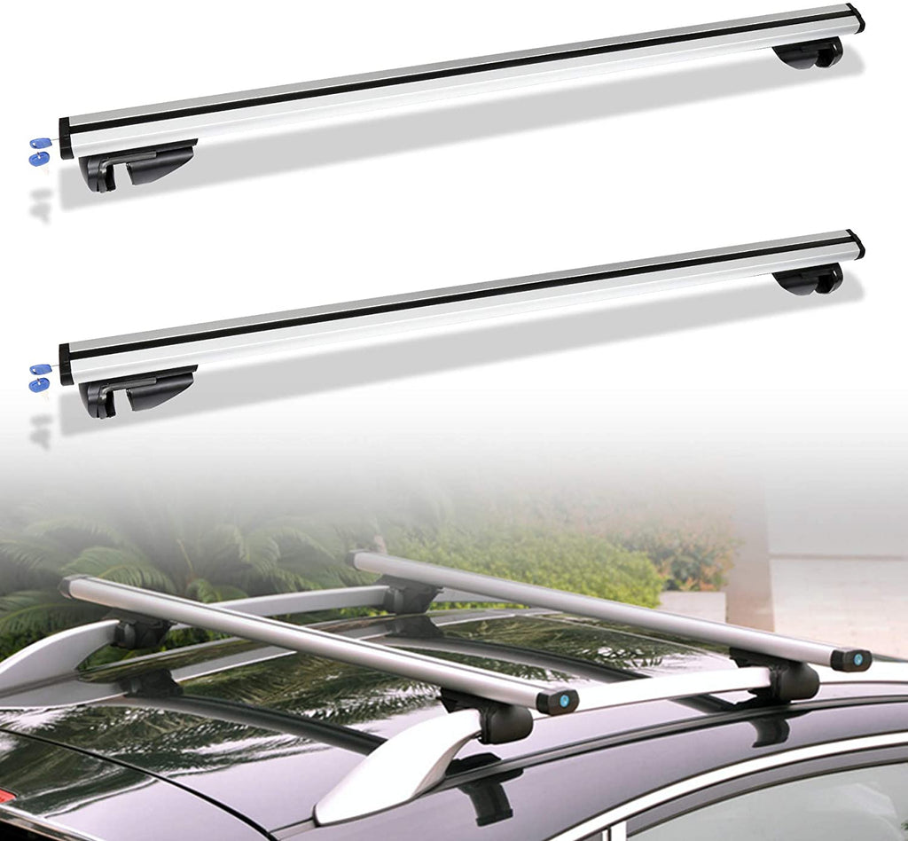 Wolketon Onlineshop Günstig Kaufen Silber Abschließbar Kompatibel  Aluminium-Relingträger Dachträger L124 bis 150 kg (2 Stk.) für  Geländewagen/SUV