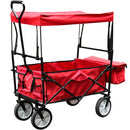 Wolketon Onlineshop Günstig Kaufen Faltbarer Bollerwagen mit Dach Transportkarre Belastbar bis 80kg, 360 °