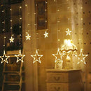 Wolketon Onlineshop Günstig Kaufen LED Lichtervorhang, Sterne Lichterkette, Warmweiß LED String Licht mit 8 Modi Dimmbar