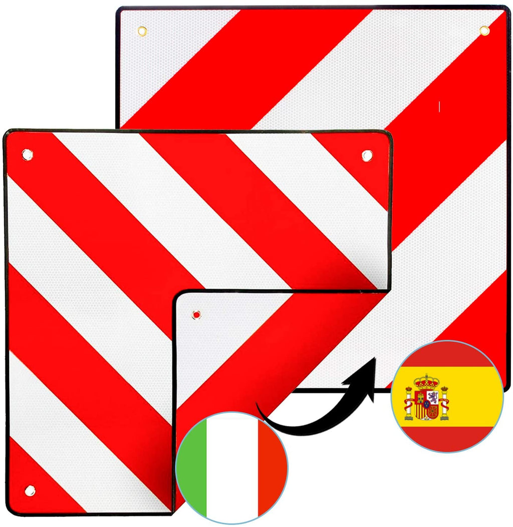 Wolketon Onlineshop Günstig Kaufen Warntafel für Italien und Spanien, 2in1  50x50cm Aluminium Warntafel
