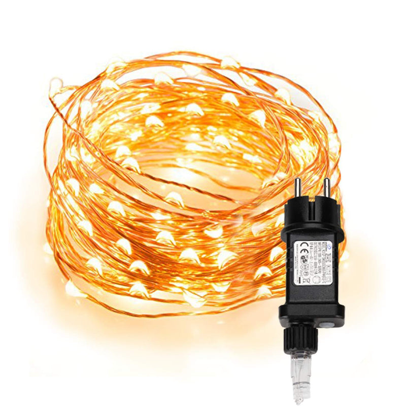 Wolketon Onlineshop Günstig Kaufen 10M Wasserdicht Kupferdraht Lichterkette Warmweiß 100 LEDs mit 8 Modi
