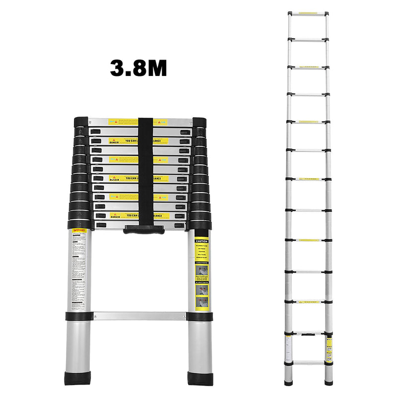 Wolketon Onlineshop Günstig Kaufen 3.8M Teleskopleiter Alu Klappleiter Multifunktionsleiter
