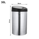 Abfalleimer 30 Liter Küche Papierkorb mit IR Sensor Mülleimer Bewegungssensor Kücheneimer Edelstahl Geruchsdichter Mülltonne Silber