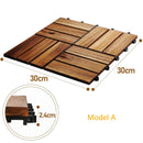 Wolketon 11x Holzfliesen Terrassenfliesen Garten Fliesen 1m²