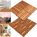 Wolketon 11x Holzfliesen Terrassenfliesen Garten Fliesen 1x1m Bodenbelag