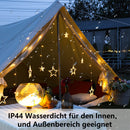 Wolketon LED Lichtervorhang Sterne Lichterkette Weihnachsdeko