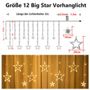 Wolketon LED Lichtervorhang Sterne Lichterkette Weihnachsdeko