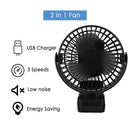 Wolketon Tischventilator Windmaschine 3 Geschwindigkeiten