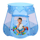 Wolketon Onlineshop Günstig Kaufen Blau Kinderzelt mit 100 Bällen Faltbarer Ball Pool Cottage