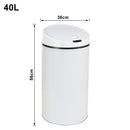 Abfalleimer 40 Liter Küche Papierkorb mit IR Sensor Mülleimer Bewegungssensor Kücheneimer Edelstahl Geruchsdichter Mülltonne Silber