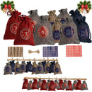 Wolketon Onlineshop Günstig Kaufen 24 Adventskalender zum Befüllen Stoffbeutel Weihnachten Geschenksäckchen mit Aufkleber Mini-Holzklammern Hanfseile Weihnachtskalender tüten Geschenkbeutel 22 x 15 cm